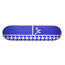 Blue & White Houndstooth Skate Boards