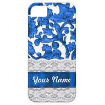 Blue & white lace iPhone 5 covers