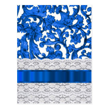 Blue & white lace postcards