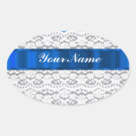 Blue & white lace stickers