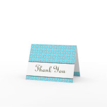 Blue & White Lattice Thank You Notecard