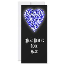 Blue & White Love Heart! Bookmark. Stars Etc! rack cards by PsyborgAli Blue & White Love Heart! Bookmark. Stars Etc! rack cards