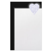 Blue - White Love Heart! Playing Card Pattern! stationery by PsyborgAli Blue - White Love Heart! Playing Card Pattern! stationery