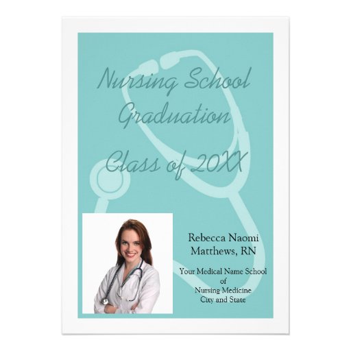 Blue/White Nursing School Graduation Announcement