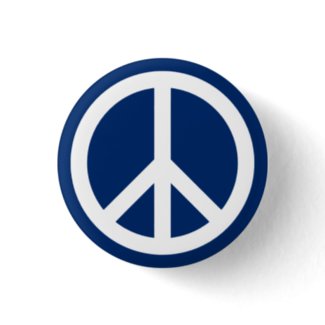 Blue & White Peace button