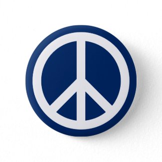 Blue & White Peace button
