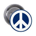 Blue & White Peace Pinback Buttons