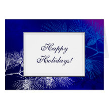 Blue White Pine Custom Holiday Cards