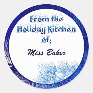 Blue White Pine Holiday Kitchen Of Custom Stickers