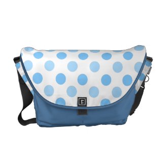 Blue & White Polka Dot: Messenger Bag rickshawmessengerbag