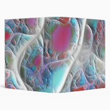 Blue & White Quilt - Magenta & Aqua Delight 3 Ring Binders
