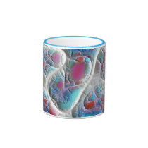Blue & White Quilt - Magenta & Aqua Delight mugs