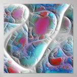 Blue & White Quilt - Magenta & Aqua Delight Print
