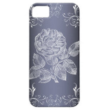 Blue White Rose iPhone 5 Case