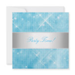 Blue White Silver Lights Party Custom Announcement