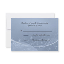 Blue White Snowflakes Winter Wedding RSVP Personalized Invite