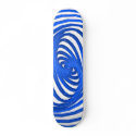 Blue & White Spiral Graphics: Skateboard
