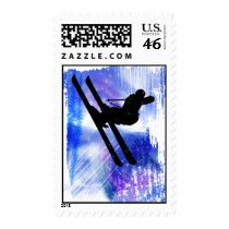 Blue & White Splashes Stamp