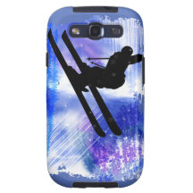 Blue & White Splashes Skier Galaxy SIII Cases
