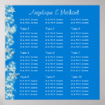 Blue white starfish wedding engagement poster