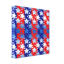 Blue White Stars Red Blue Stripes Canvas Prints