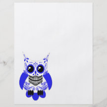 Blue White Sugar Skull Owl Flyer