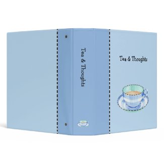 Blue White Teacup blue Binder binder