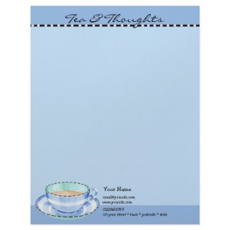 Blue White Teacup blue Letterhead letterhead