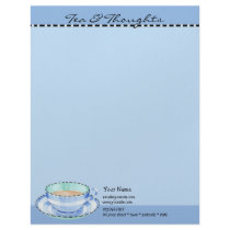 Blue White Teacup blue Letterhead