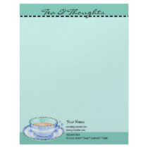 Blue White Teacup green Letterhead