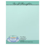 Blue White Teacup green Letterhead