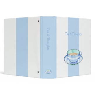 Blue White Teacup white blue Binder binder