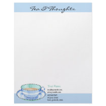 Blue White Teacup white blue Letterhead