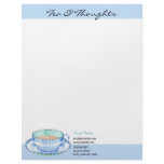 Blue White Teacup white blue Letterhead
