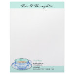 Blue White Teacup white green Letterhead