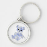Blue & White Teddy Bear Key Chain