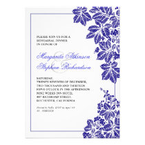 blue & white vineyard rehearsal dinner invites
