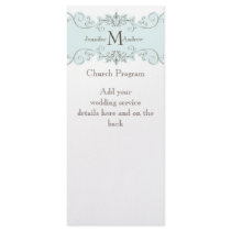Blue White Vintage Wedding Programs Customized Rack Card