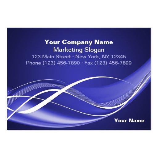 Blue White Wave Business Card Template