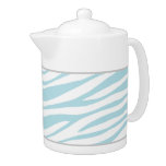 Blue & White Zebra Print 44oz Porcelain Teapot