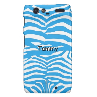 Blue & White Zebra Print Motorola Razr Cover