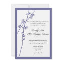 Blue Wild Flower Branch Wedding Invitation invitation
