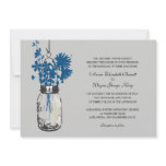 Blue Wild flowers &amp; Mason Jar Wedding Invitations
