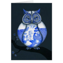 Blue Willow Owl cards