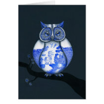 Blue Willow Owl cards