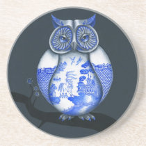 Blue Willow Owl coasters