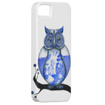 Blue Willow Owl iPhone 5 Cases