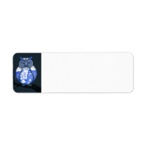 Blue Willow Owl labels