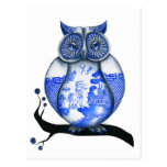 Blue Willow Owl Post Cards