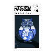Blue Willow Owl postage